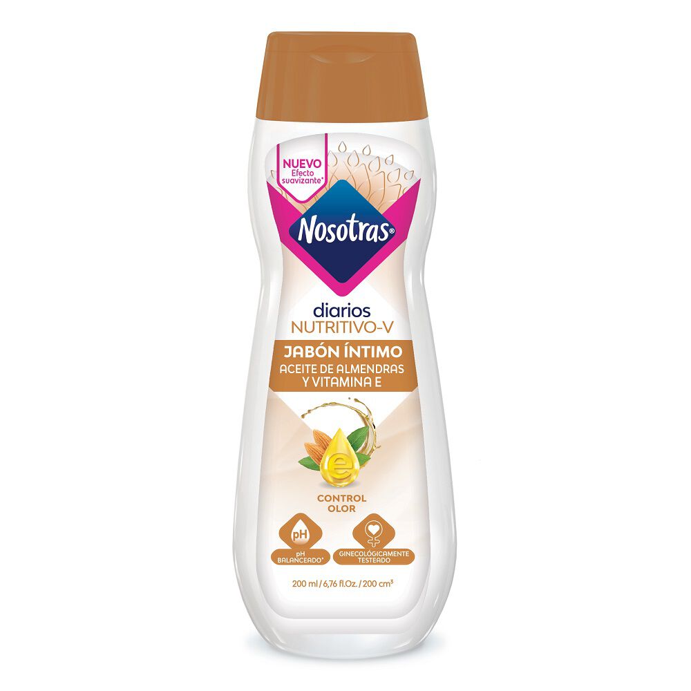 Jabon Intimo Nosotras Diarios Nutritivo-V Almendras Y Vitamina E Frasco X 200Ml